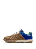 adidas X Wales Bonner Samba Millennium Pony Nappa Sneakers — Tobacco Brown/Royal Blue — Size US M 9 - US W 10.5 — Detail View