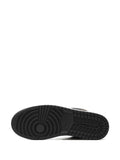 Air Jordan 1 Low Gold Swoosh Sneakers — White/Black — Size US M 9.5 - US W 11 — Top View