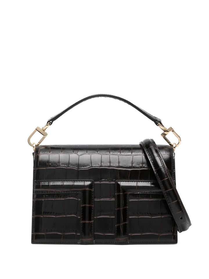 Toteme T Flap Crocodile Embossed Mini Bag — Same as shown — Size One Size — Front View