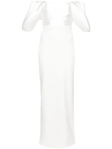 Solace London Sian Off Shoulder Gown — White — Size M — Front View