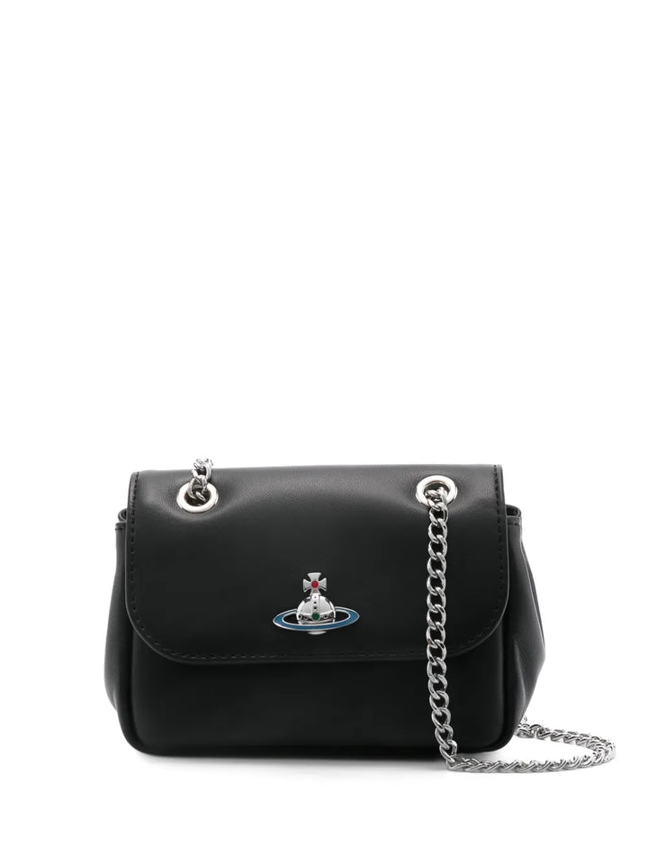 Vivienne Westwood Small Orb Plaque Leather Shoulder Bag — Same as shown — Size One Size — Front View