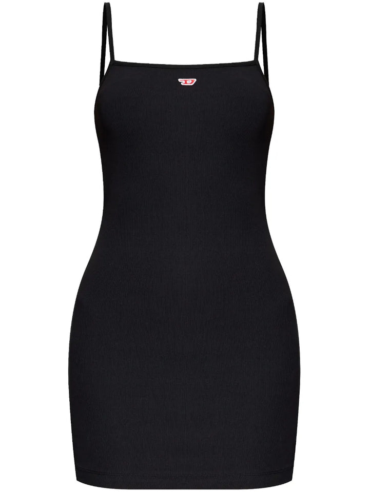 Diesel D Hopy D Logo Applique Mini Dress — Black/ Red — Size S — Front View