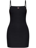 Diesel D Hopy D Logo Applique Mini Dress — Black/ Red — Size S — Front View
