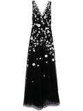 Saiid Kobeisy Bead Embellished Tulle Gown — Black/ Red — Size XS — Front View
