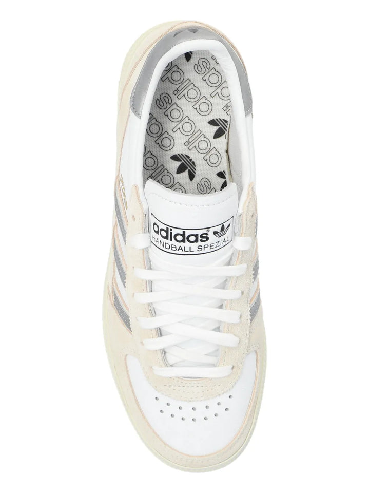 adidas Handball Spezial Sneakers — Beige/White/Grey — Size US M 7.5 - US W 9 — Lifestyle View
