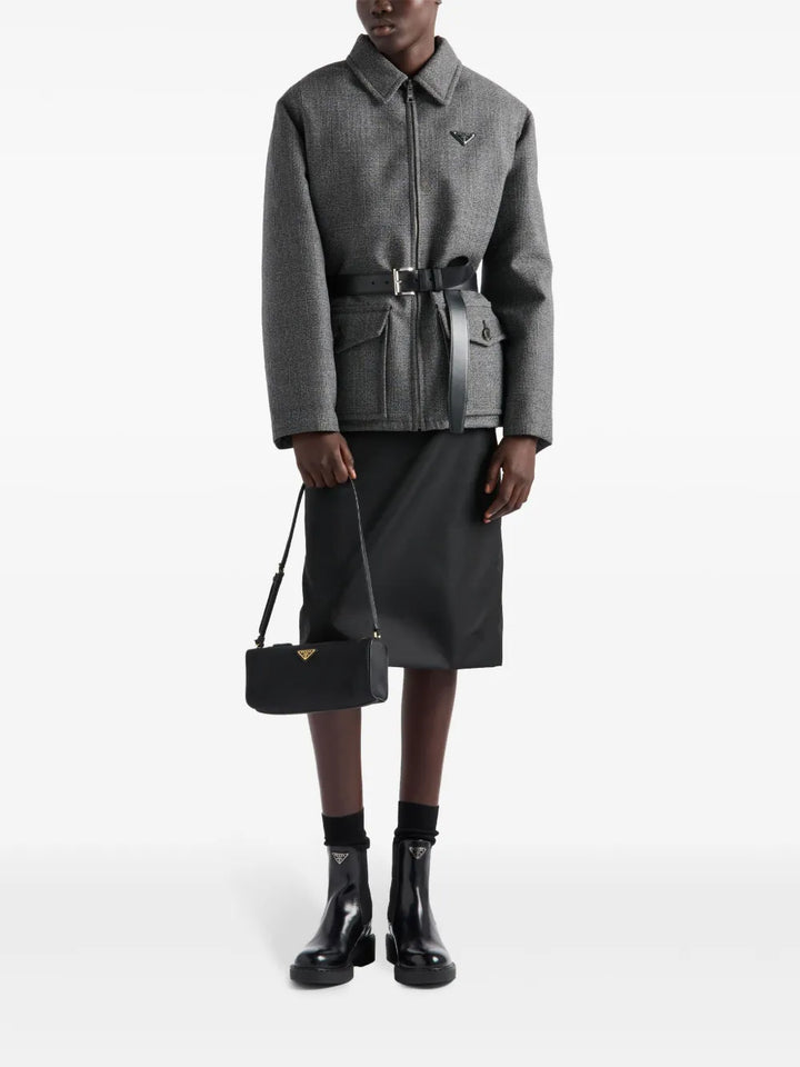 Prada Triangle Logo Pouch — Same as shown — Size One Size — Side View
