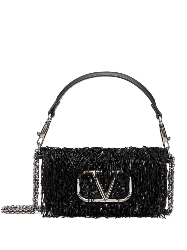 Valentino Garavani Small Loco Embroidered Shoulder Bag — Same as shown — Size One Size — Front View