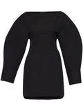 Jacquemus La Robe Chemise Casaco Dress — Black/ Red/ Silver — Size XS — Front View
