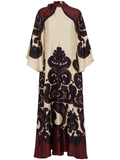 La Doublej Magnifico Dress — Beige/ Red — Size XS — Front View