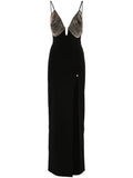 Nissa Fringe Detail Maxi Dress — Black — Size XS — Front View