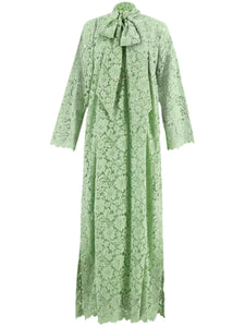 Gucci Guipure Lace Dress — Green — Size XS — Front View
