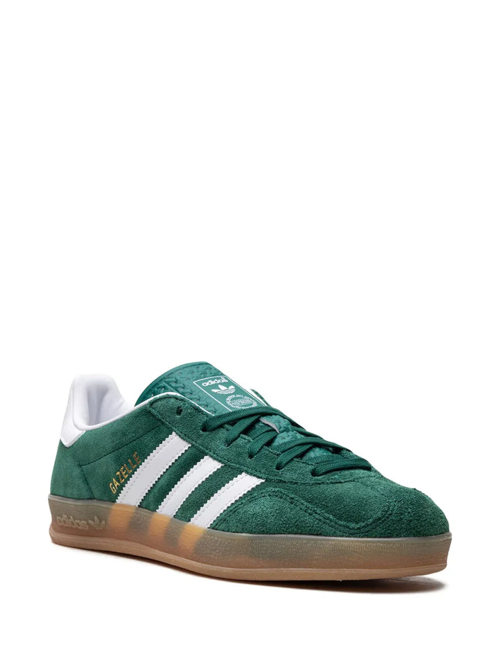 adidas Gazelle Indoor Collegiate Green Sneakers — Forest Green/White — Size US M 3.5 - US W 5 — Side View