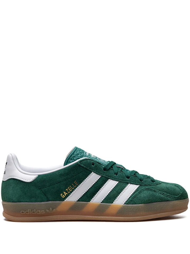 adidas Gazelle Indoor Collegiate Green Sneakers — Forest Green/White — Size US M 3.5 - US W 5 — Front View