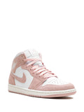 Air Jordan 1 Mid Legend Pink Sneakers — Light Pink/White — Size US M 11.5 - US W 13 — Side View