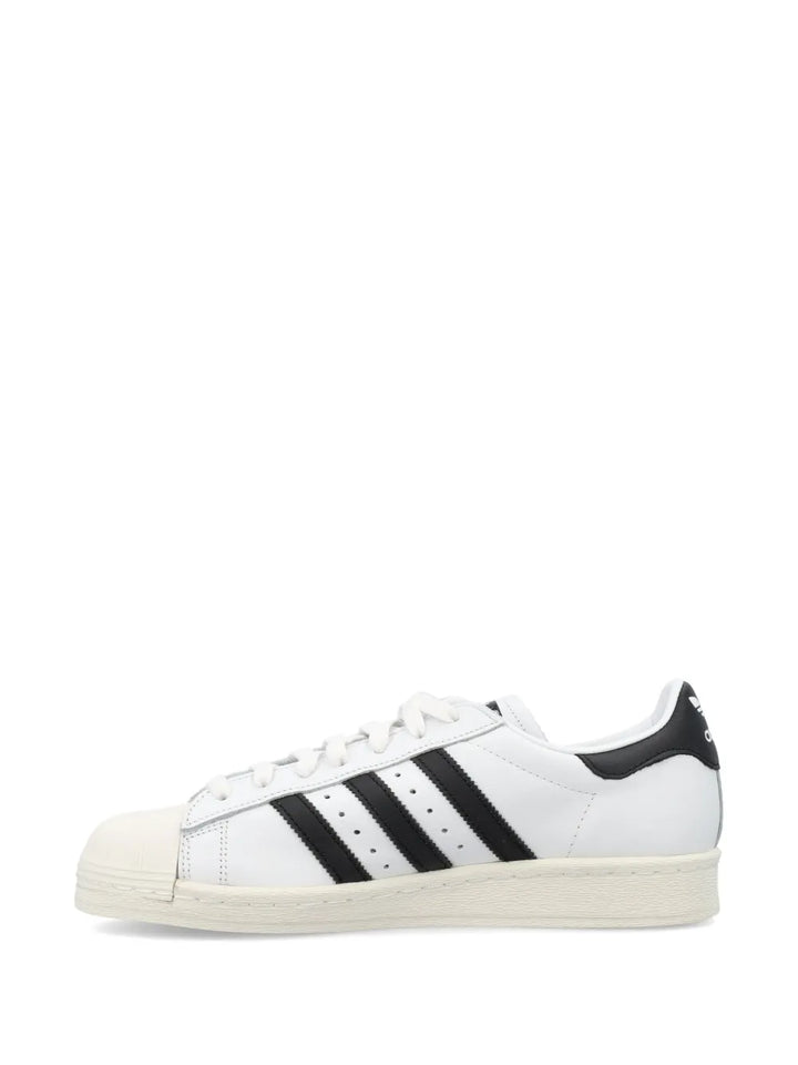 adidas Superstar 82 Low-Top Sneakers — Black/White — Size US M 4 - US W 5.5 — Top View