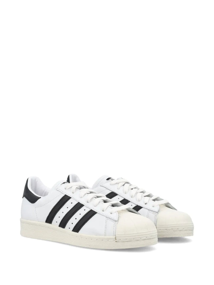 adidas Superstar 82 Low-Top Sneakers — Black/White — Size US M 4 - US W 5.5 — Side View