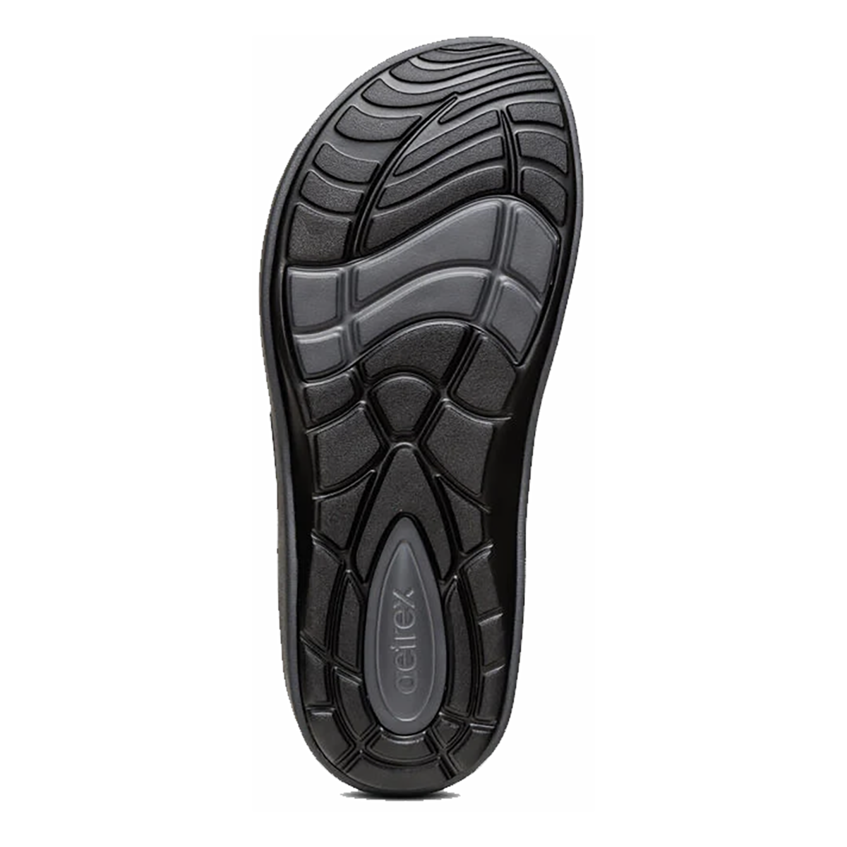 Aetrex Milos Slide — Black — Size D — Width 7 — Top View