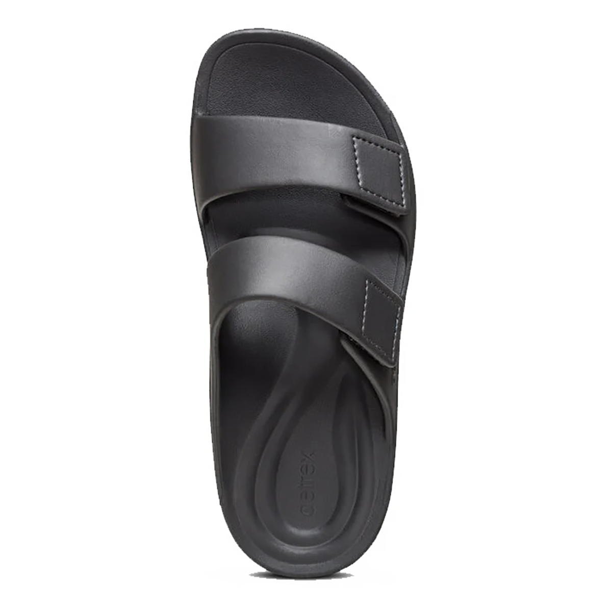 Aetrex Milos Slide — Black — Size D — Width 7 — Back View