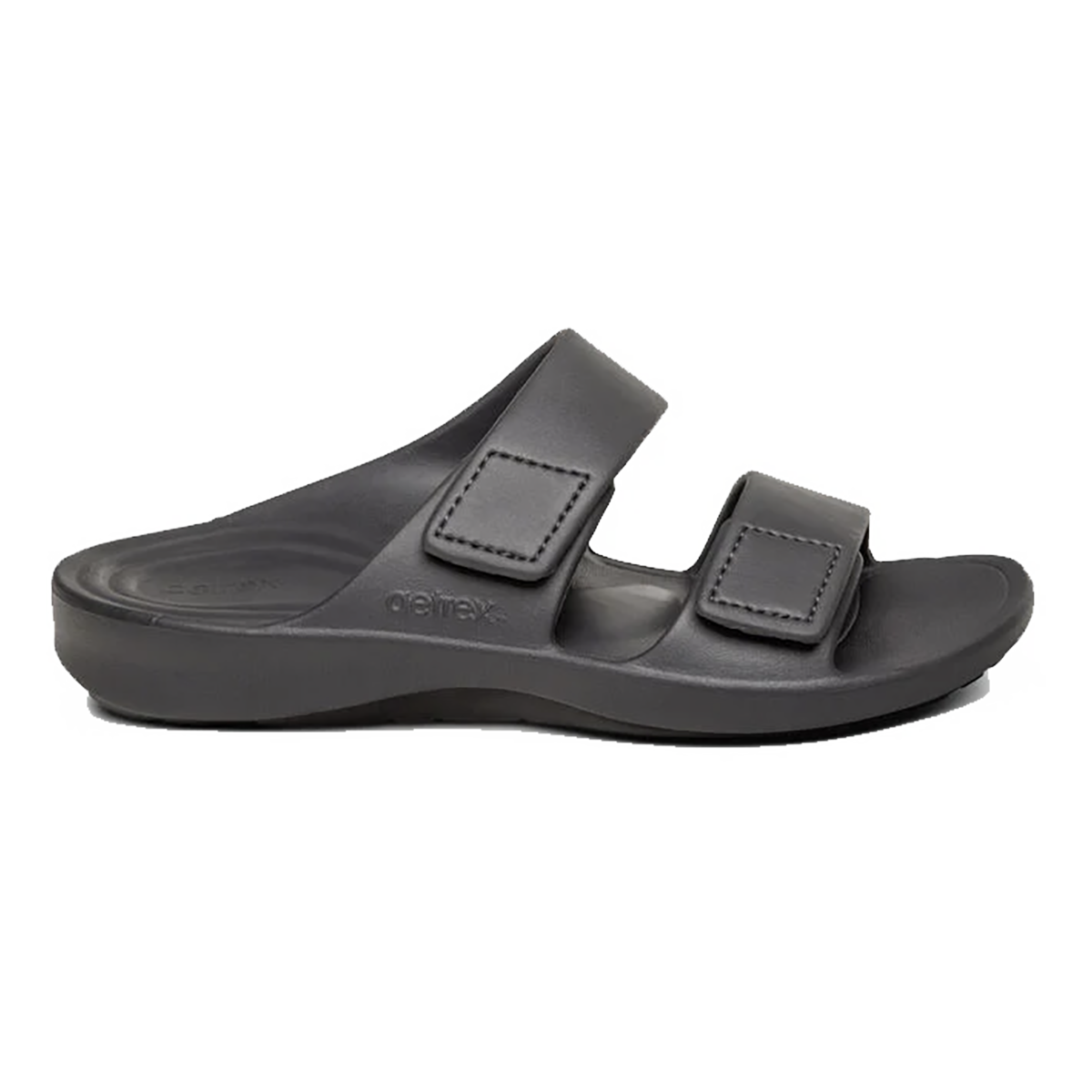 Aetrex Milos Slide — Black — Size D — Width 7 — Front View
