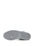 Air Jordan 1 Grey Sneakers — Grey/Navy Blue — Size US M 6.5 - US W 8 — Top View