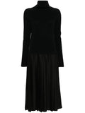Fabiana Filippi Pleated Maxi Dress — Black — Size XS — Front View