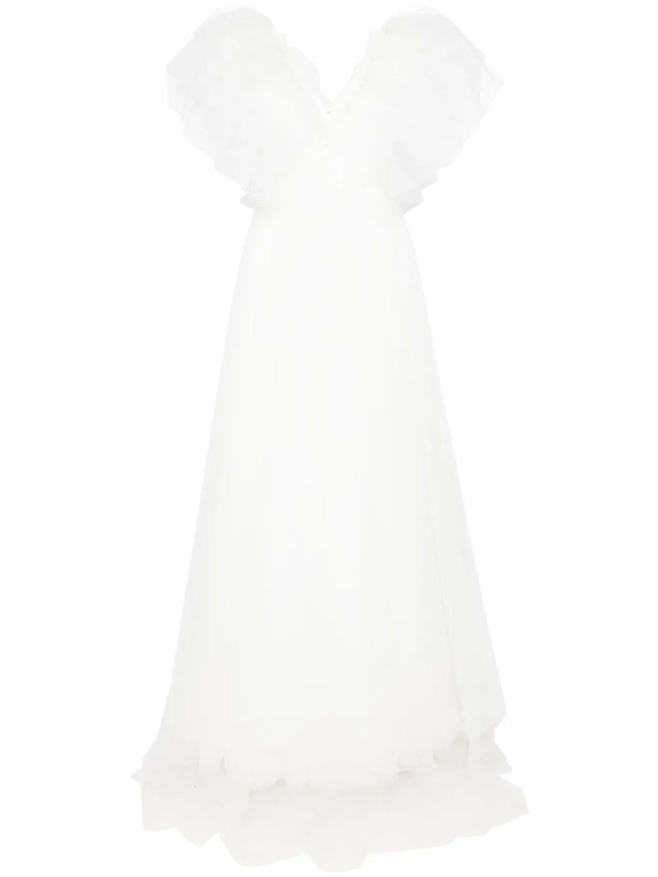 Jenny Packham Ibis Crystal Bridal Gown — White/ Red/ Ivory — Size S — Front View