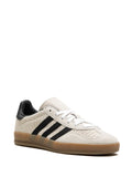adidas Gazelle Indoor Aluminum/Core Black Sneakers — Ecru/Black — Size US M 3.5 - US W 5 — Side View