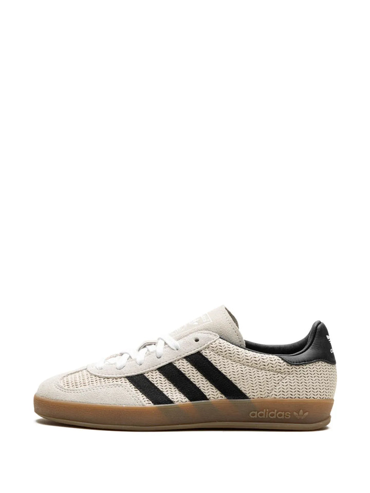 adidas Gazelle Indoor Aluminum/Core Black Sneakers — Ecru/Black — Size US M 3.5 - US W 5 — Back View