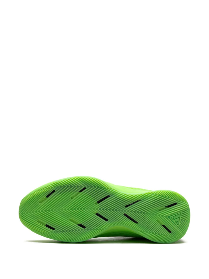 adidas Anthony Edwards 1 Low Slime - Lucid Lime/Aurora Ink/Core Black Sneakers — Black/Green — Size US M 9 - US W 10.5 — Top View