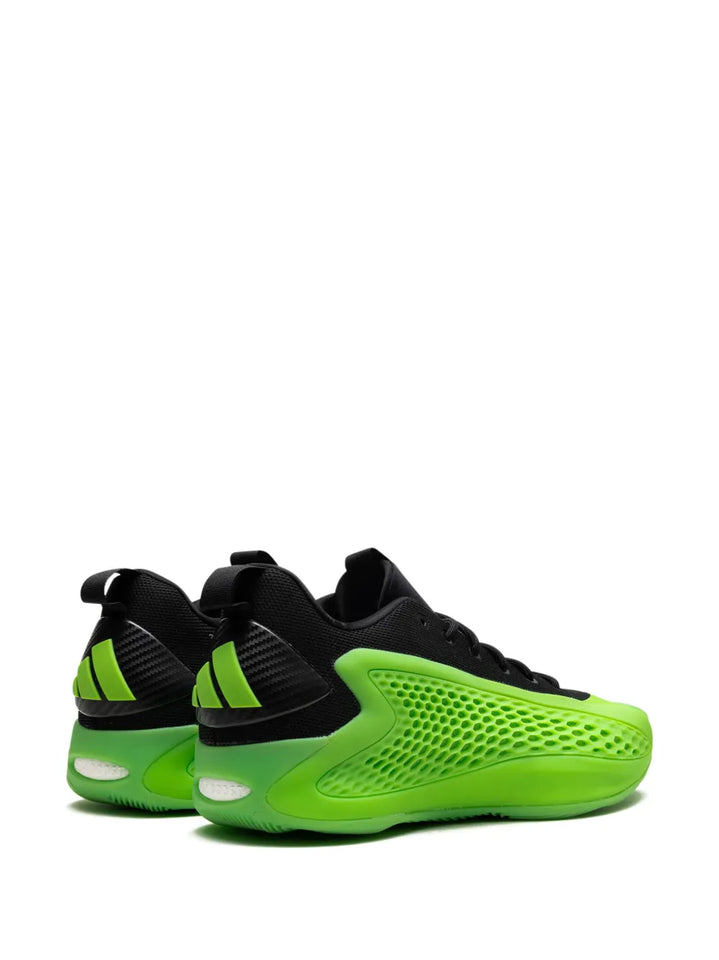 adidas Anthony Edwards 1 Low Slime - Lucid Lime/Aurora Ink/Core Black Sneakers — Black/Green — Size US M 9 - US W 10.5 — Back View