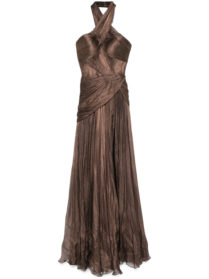Iris Serban Floris Maxi Dress — Brown — Size XS — Front View