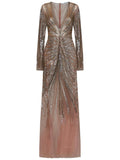 Room76 Sequin Embellished Gathered Dress — Red — Size S — Front View