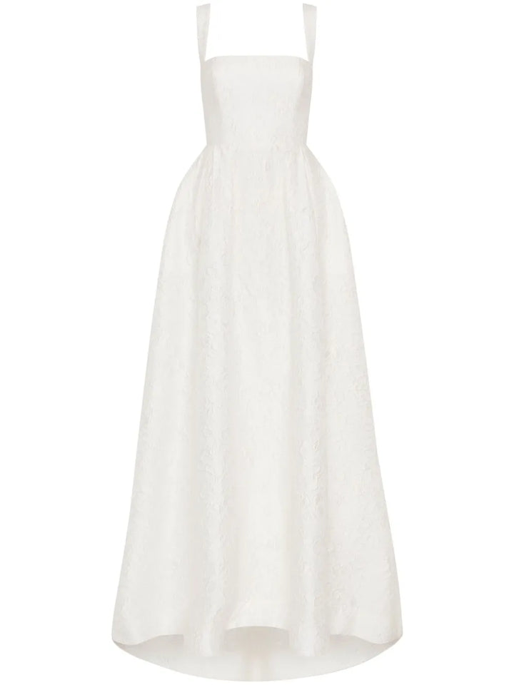 Rebecca Vallance Esther Strap Gown — White/ Red — Size XS — Front View