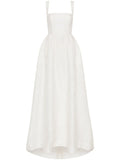 Rebecca Vallance Esther Strap Gown — White/ Red — Size XS — Front View