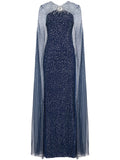 Jenny Packham Mabel Gown — Blue/ Navy/ Red — Size XS — Front View