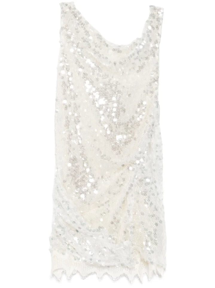 Christopher Esber Sequinned Mini Dress — White — Size XS — Front View