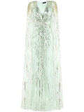 Jenny Packham Gold Rush Sequin Embellished Gown — Green/ Gold — Size XS — Front View
