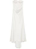 Rotate Birger Christensen Satin Pearl Maxi Dress — White — Size XS — Front View