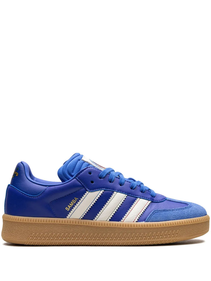 adidas Samba Xlg Olympic Pack - Blue Sneakers — Blue — Size US M 3.5 - US W 5 — Front View
