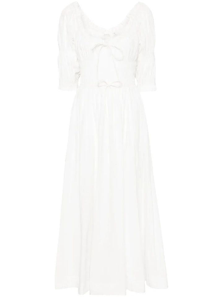 Doen Ischia Midi Dress — White — Size S — Front View