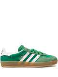 adidas Gazelle Indoor Green Gum Sneakers — Emerald Green/White — Size US M 3.5 - US W 5 — Front View