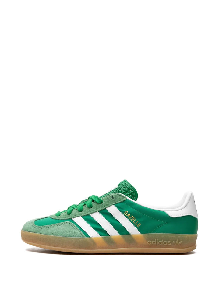 adidas Gazelle Indoor Green Gum Sneakers — Emerald Green/White — Size US M 3.5 - US W 5 — Detail View