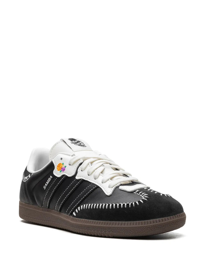 adidas Samba Og D? De Los Muertos - Black Sneakers — Black/Off-White/Grey — Size US M 11.5 - US W 13 — Side View