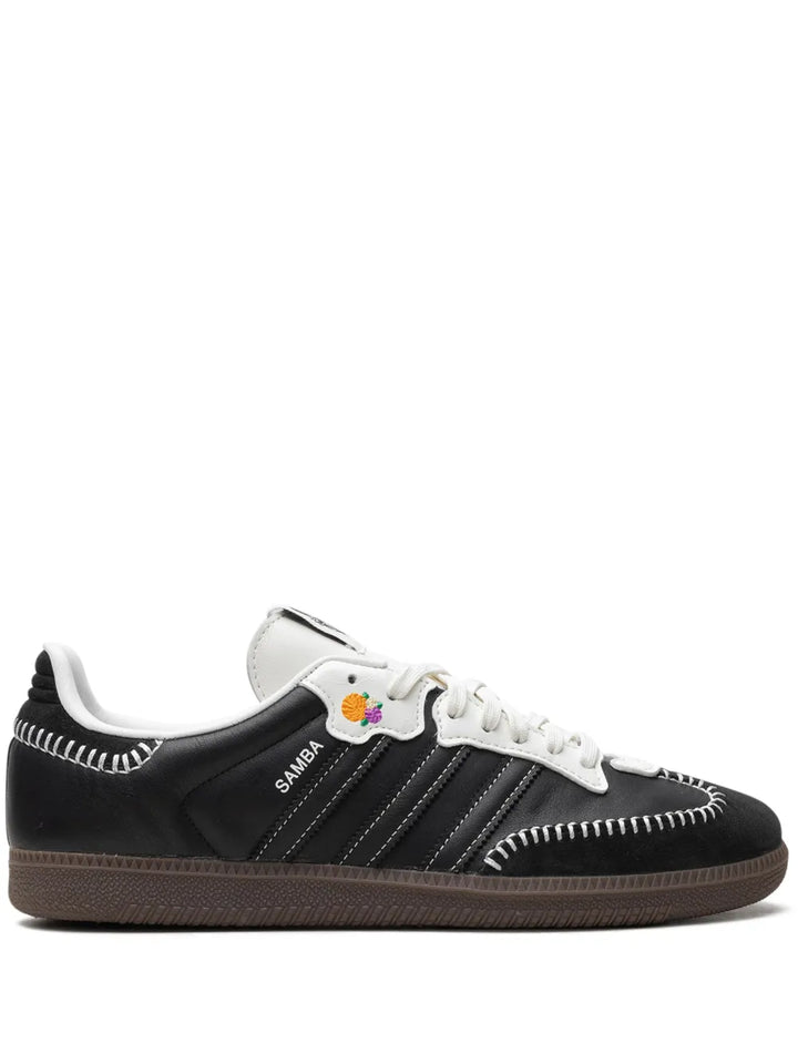 adidas Samba Og D? De Los Muertos - Black Sneakers — Black/Off-White/Grey — Size US M 11.5 - US W 13 — Front View