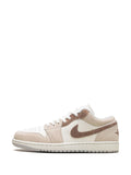 Air Jordan 1 Low Light Brown Sneakers — Beige — Size US M 10.5 - US W 12 — Detail View