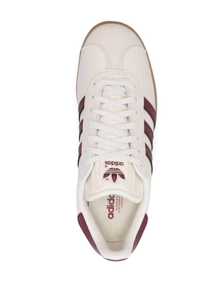 adidas Gazelle Sneakers — White/Bordeaux Red — Size US M 4 - US W 5.5 — Top View