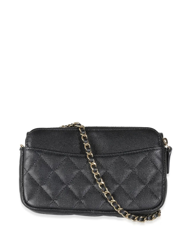 Chanel Pre Owned Diamond Quilted Phone Holder — Same as shown — Size One Size — Side View