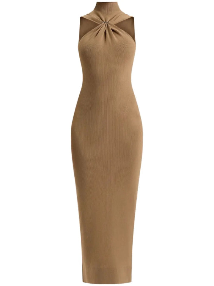 Herve Leger The Angelica Gown — Beige/ Red — Size S — Front View