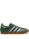 adidas Gazelle Indoor Mineral Green/ Silver Sneakers — Mineral Green/Silver — Size US M 3.5 - US W 5 — Front View