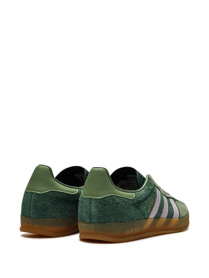 adidas Gazelle Indoor Mineral Green/ Silver Sneakers — Mineral Green/Silver — Size US M 3.5 - US W 5 — Back View